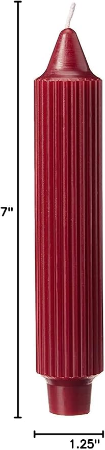 Root Candles Unscented Dinner Candles Premium Beeswax Blend Boxed Candle Set, 7-Inch Tall, Garnet, 4-Count
