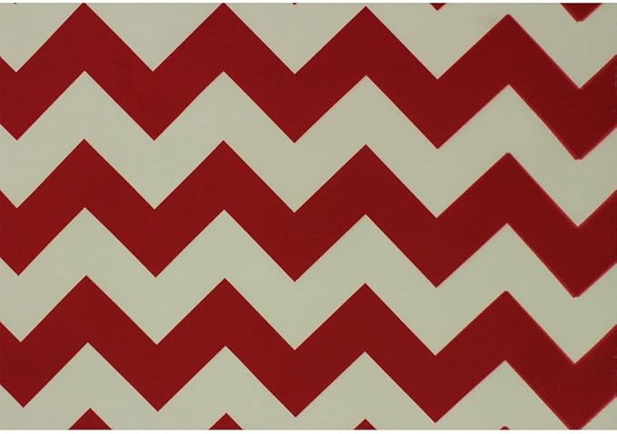 Mybecca Canvas Oxford Fabric Marine Waterproof Outdoor Awning 600 Denier Chevron Pattern Red/White (Cut Separate by Yard for Prime Orders-1 Yard) (60"x36")