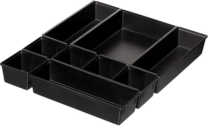 Dial Industries B689K Drawer Organizer Tray Set, Black