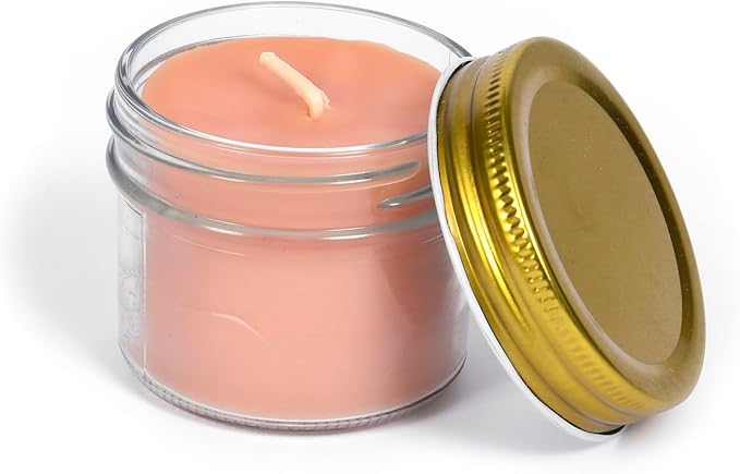 BeeTheLight Beeswax Jar Candle with Lid - Citrus Energy Aromatherapy Candle - 20 Hours Burn Time - All Natural 100% Pure Beeswax Candle - Handmade Decorative Jar Candle