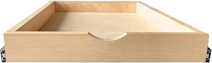Soft-Closing Drawer, Wood Pull Out Tray Drawer Box Kitchen Cabinet Organizer, Cabinet Slide Out Shelve, Wooden Pull-Out Shelf-Fast and Easy D.I.Y. (18" W×21" D×3" H)