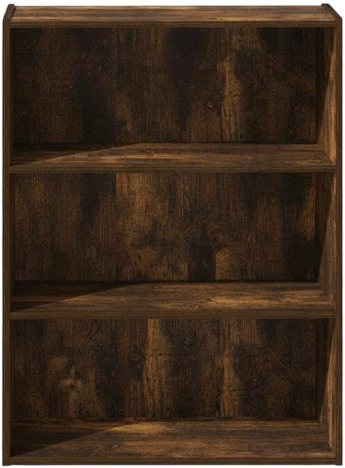Furnifact Amber Pine Open Shelf Bookcase, 3-Tier Wooden Storage, Durable Wood, Living Room, Office, Bedroom Storage