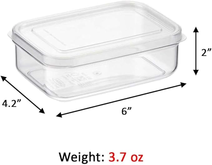 Lustroware (Set of 6) Micro Clear 21oz Kitchen Pantry Food Storage Container Set with Lid, Shatterproof, BPA Free, Dishwasher, Microwave Safe Canister, Fridge Refrigerator Organizer, Made in Japan