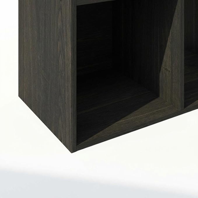 Furnifact Espresso Bookcase with Sturdy Wooden Construction, Spacious Storage, Elegant Finish, Ideal for Home and Office Organization
