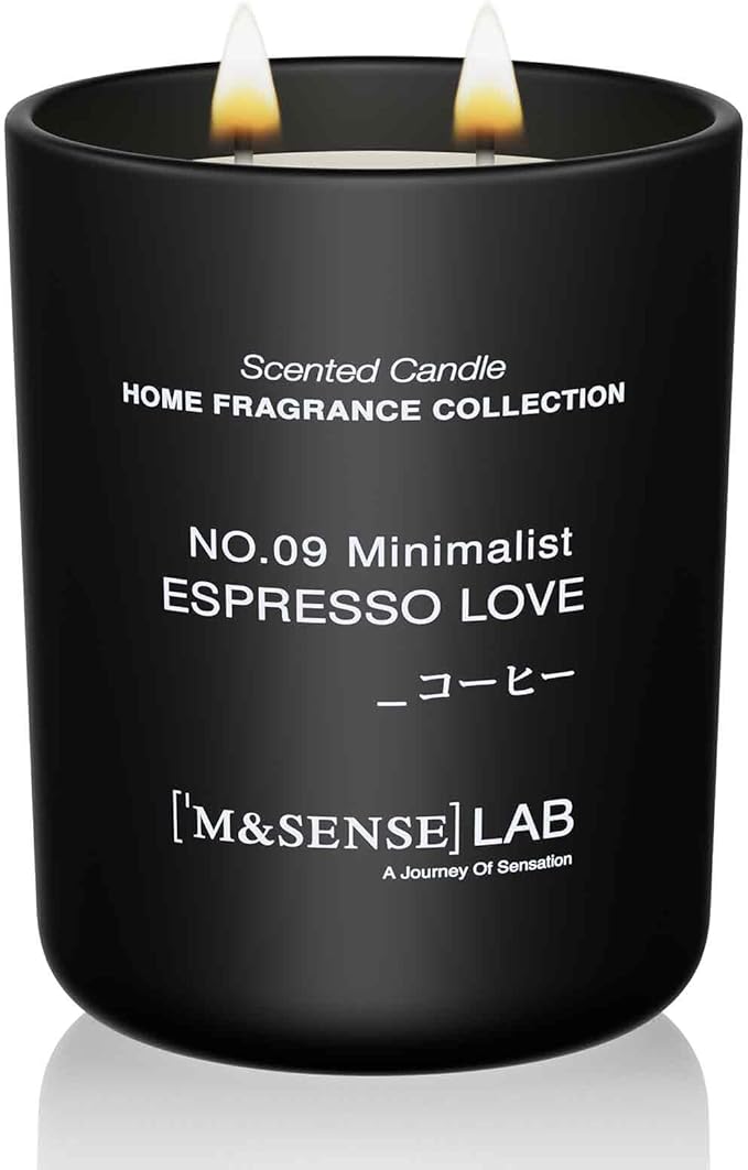 M&SENSE Natural Soy Large Candle| Espresso Coffee | 16.6 oz, 95H Burn | Mini Spring Scented Candles for Relaxation, Valentines Day Gift, Home Décor | for Bedroom, Office, Party
