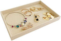 Large Beige Premium Quality Velvet Jewelry Display Box Tray Stackable Practical Trade Show Home Store Open Tray
