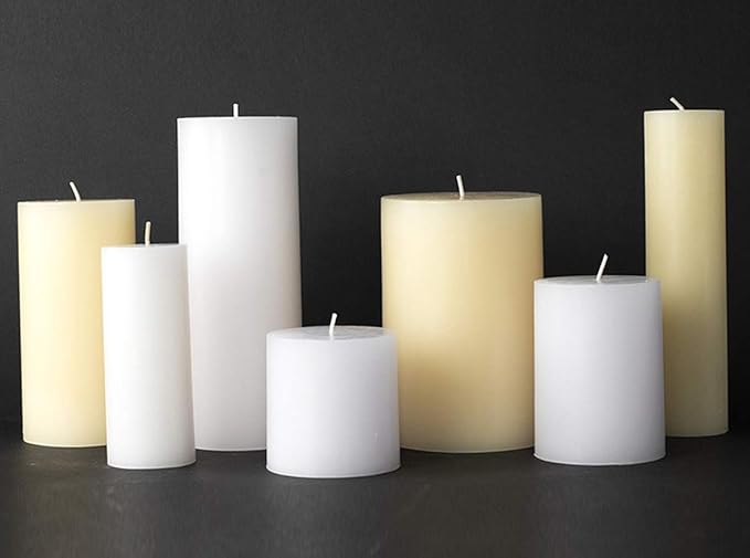 TAG Chapel 3X10 White Pillar Paraffin Wax Candle Unscented Drip-Free Long Burning 145 Hours for Home Decor Wedding Parties Dining Dinner Kitchen Table Tabletop Living Room End Table Decor Decoration