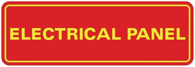 All Quality Standard Electrical Panel Wall or Door Sign - Durable Material | Clear and Functional Sign | Easy Installation‌ - Red/Yellow - Small (5 Pack)