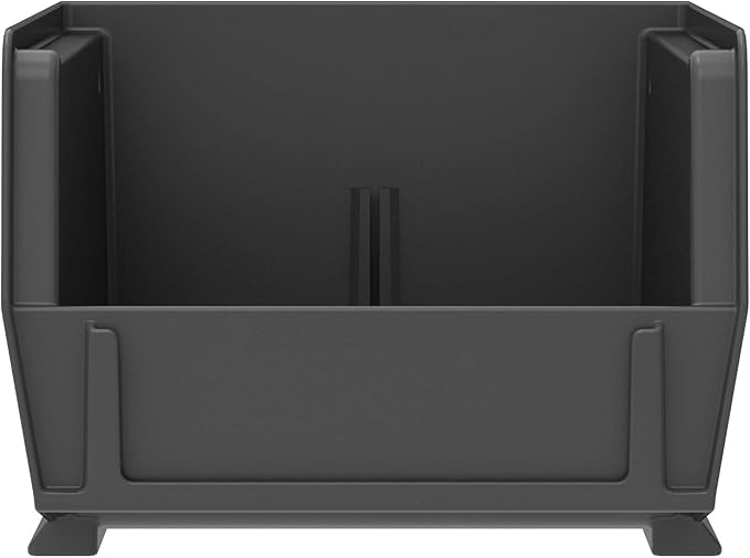 Akro-Mils 30220 AkroBins Plastic Storage Bins, Space-Saving Stackable Bins for Garage, Pantry, Craft Organization, 7" x 4" x 3", Black, 24-Pack