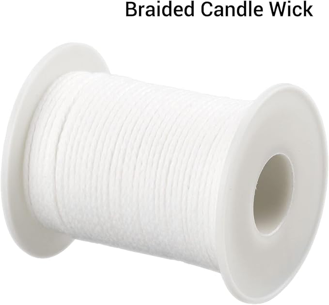 400 Ft Braided Wick 24 Ply Candle Wick Spool 2 Rolls Braided Wick Spools Bulk Cotton Yarn Embroidery Thread for Candle Making Candle DIY
