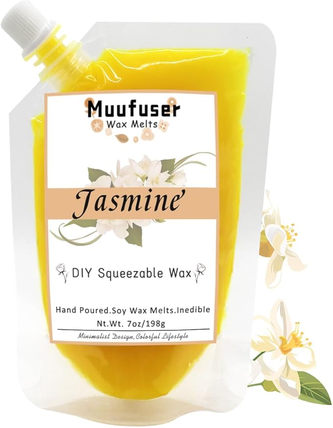 DIY Squeezable Soy Wax Candle,Handmade Eco-Friendly, Each 7 oz and 55 Hours Burn Time, 3 Luxurious Scents for Creative Home Decor & Gifts(English Pear & Freesia+Rose+Jasmine)