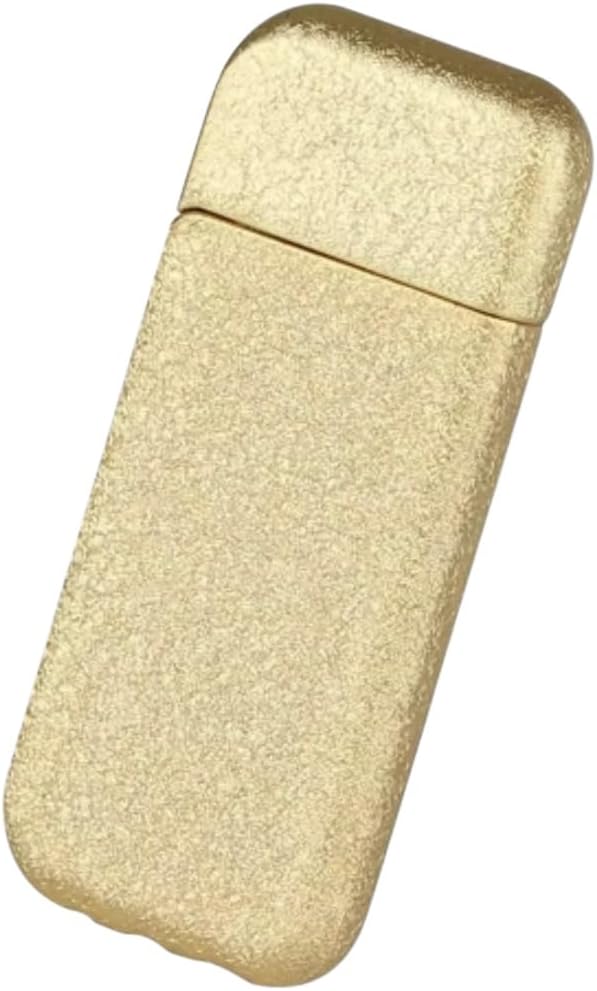 NIVEK Slim Compact Lighter, Ultra Thin, Small Portable, Soft Flame Refillable for Men Women (Sandy Gold)