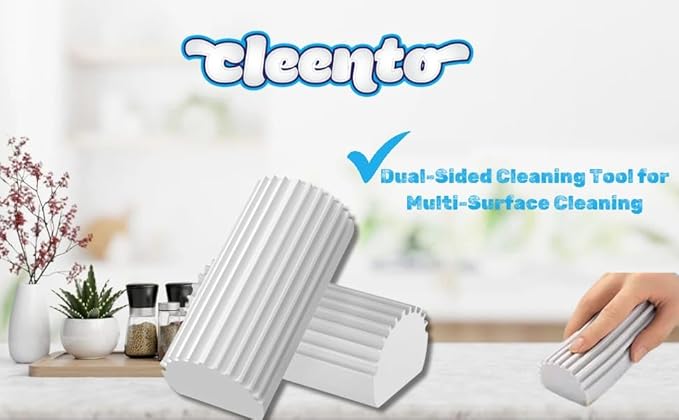 Damp Duster Cleaning Sponge, Multi-Surface Dust Cleaner Magic Eraser for Blinds, Hair, Glass, Mirrors, Car, Baseboards & Window Grooves - All Purpose, Reuseable Household Supplies (4 Pack)