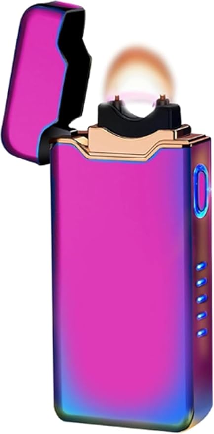 Electric Lighter Plasma Rechargeable with LED Battery Indicator Big Flame, USB Convenient Charging, Windproof Lighter Outdoor（B-Color