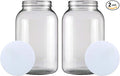 (2 PACK) Bolt Goods 1 Gallon Wide Mouth Glass Mason Jar + Airtight Plastic Lid with Liner Seal + USA MADE + Ferment & Store Kombucha Tea or Kefir for Canning, Pickling & Preserving, Dishwasher Safe