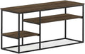 Furnifact Walnut Modern Lifestyle TV Stand for TVs up to 50 inches, Stylish Composite Wood Construction, Contemporary Design, Ample Storage Space