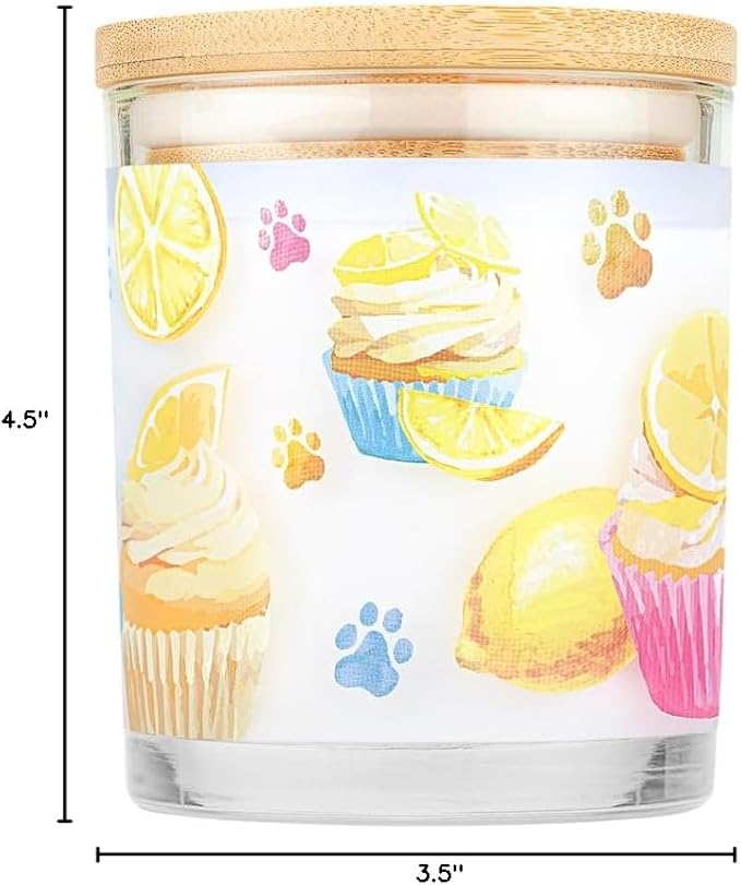 Pet House Candles, Clean Long-Lasting Pet Odor Candles for Home, Plant-Based, 60 Hour Burn Time - Lemon Cupcake, 9 oz, 2 Pack