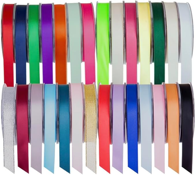 SR SUPER RIBBONS®™- Full Reel 10mm Double Faced Satin Ribbon, 20 Metres on Reel - Deep Peach