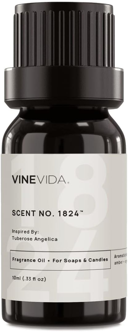VINEVIDA [10mL] Tuberose Angelica Fragrance Oil for Candle Making - Natural Candle Oil Scents - Soap Making Essential Oil - Made in USA