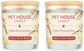 One Fur All Pet House Candle 2 Pack - Plant-Based/Soy - Clean Burning Scented, Long Lasting Pet Odor Candle for Home - Vanilla Crème Brulee