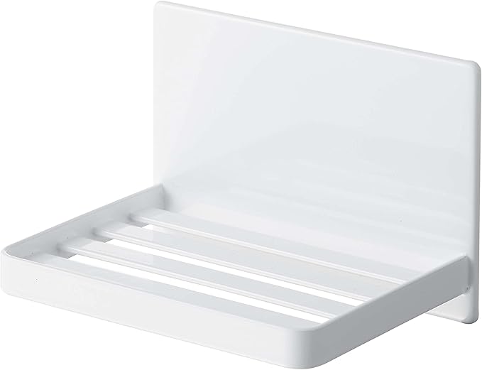 Yamazaki Industries 5556 Magnetic Bathroom Soap Tray, White, Approx. W 4.7 x D 3.4 x H 3.1 inches (12 x 8.7 x 8 cm), Tower, Protects Soap from Water, Soap Rest