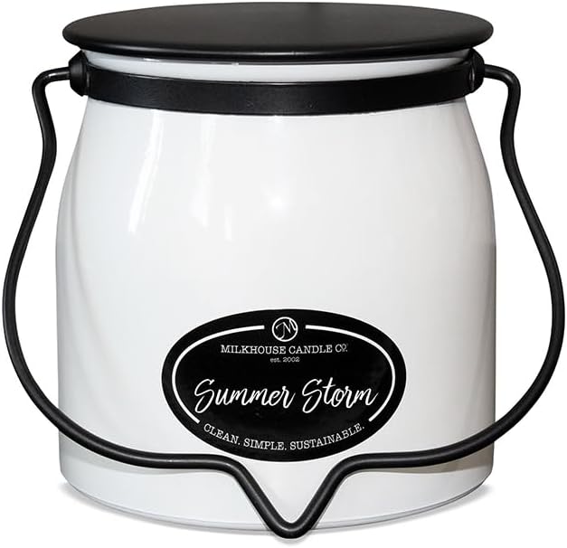Milkhouse Candle Company - Summer Storm - Creamery Collection - 16oz Double Cotton Wick Soy Candles with Beeswax - Long Burn Time, Made in The USA - Non Toxic, Premium Scented Candles