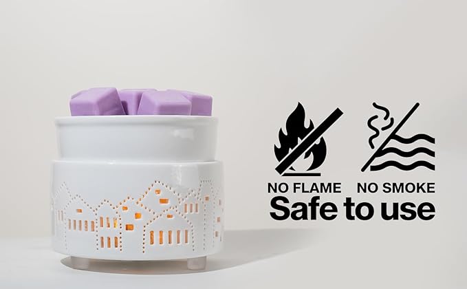 Ceramic Electric Wax Melt Warmer & Cube Oil Melter Cute Small Warmers Aromatherapy for Home Decorative Burner Melts Scented Candle Tart Scent Warm Fragrance