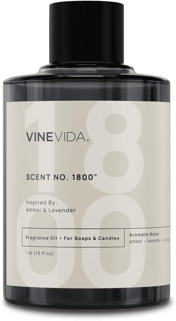 VINEVIDA [16oz] Amber & Lavender Fragrance Oil for Candle Making - Natural Candle Oil Scents - Soap Making Essential Oil - Made in USA