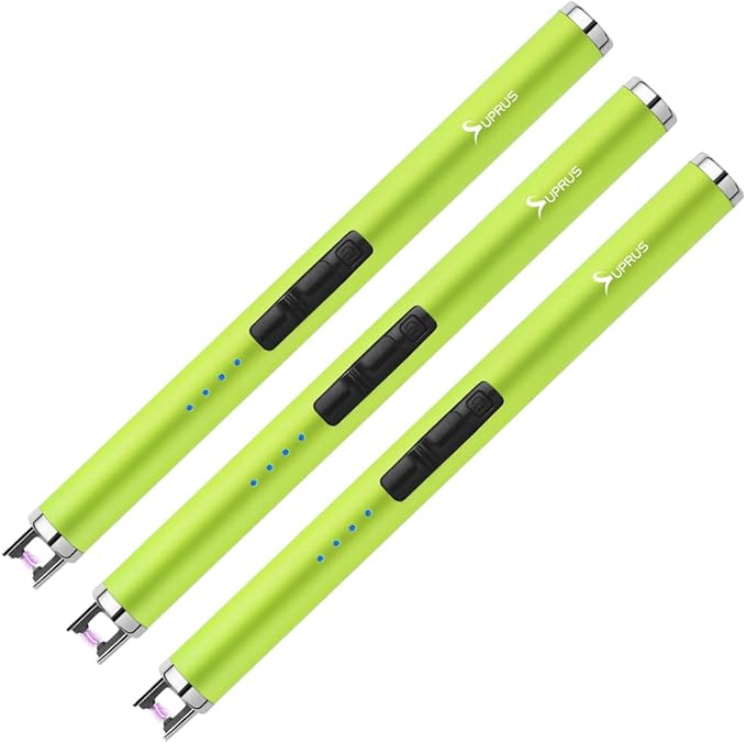 SUPRUS Fluorescent Lighter Glows in The Dark USB Lighter Rechargeable Windproof Pocket Size for Candle Cooking BBQ in Party