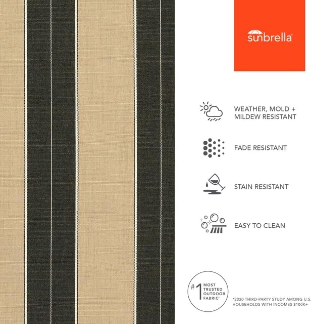 Sunbrella Outdoor Fabric by The Yard | Berenson Tuxedo (Striped) | Official Sunbrella Seller | Indoor or Outdoor Upholstery Fabric for Chairs, Cushions, Drapery, Pillows, Furniture