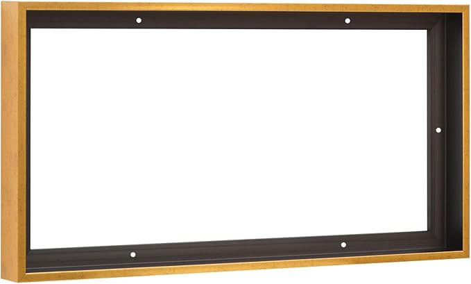 Pixy Canvas Floater Frame 16x24 for 1.5 inch Deep Canvas Paintings/Canvas Prints/Wood Canvas Panels/Wall Art/Wall Decor/Home Decor/Artwork (Rustic Gold, 16 x 24 inch, Landscape)