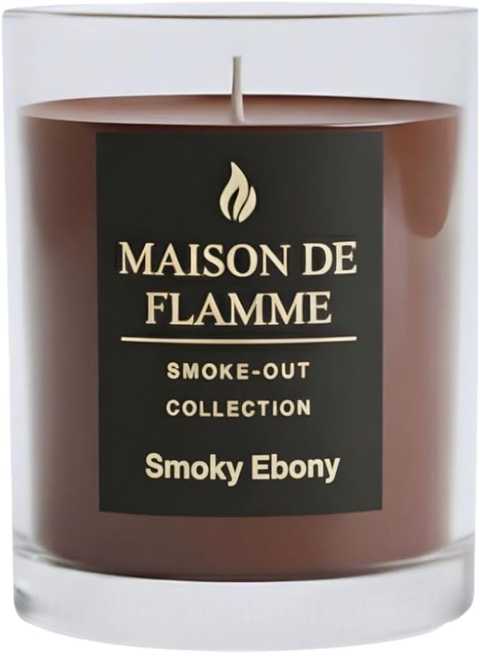 Smoke Odor Eliminating Candle – Smoky Ebony Soy Wax Candle for Kitchen, Apartment & Home Smells, Long Lasting Odor Neutralizing Scented Candle, 150g / 5.3 oz – Maison De Flamme