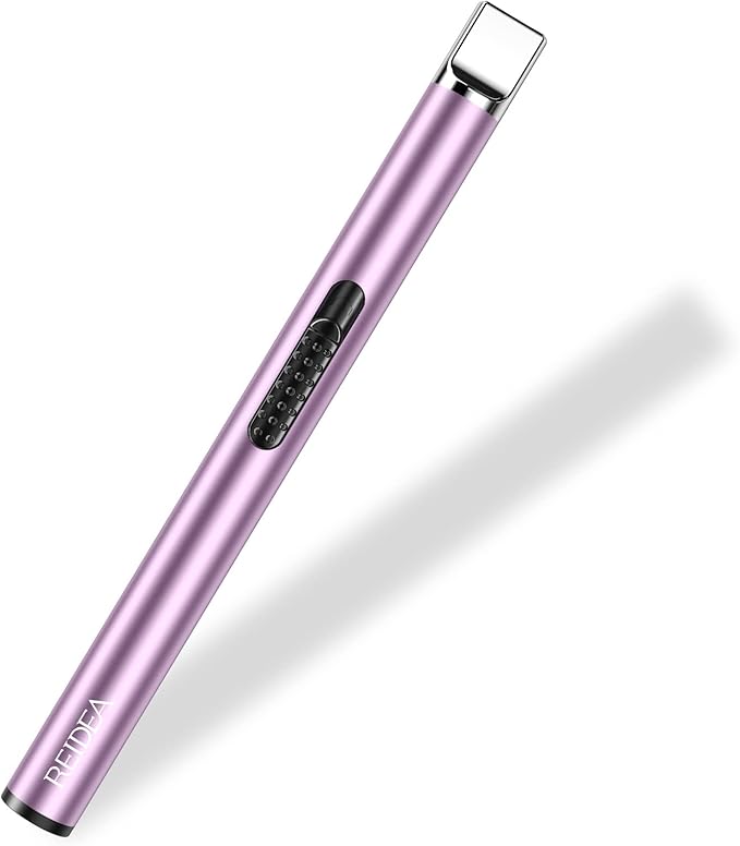 REIDEA Lighter S4 Electronic Candle Lighter USB Rechargeable with Security Lock, Windproof Fast Heat Sinking, Non-Slip Switch for Candle, Grill, Camping (Lavender Purple)