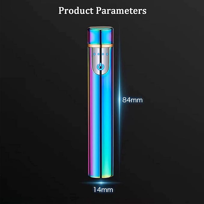 Electronic Lighter, Cool Electric New Upgrade USB Rechargeable Lighter Touch Ignition Windproof Flameless Lightweight Plasma with Power Indicator for Cigarette,Paper (Red)