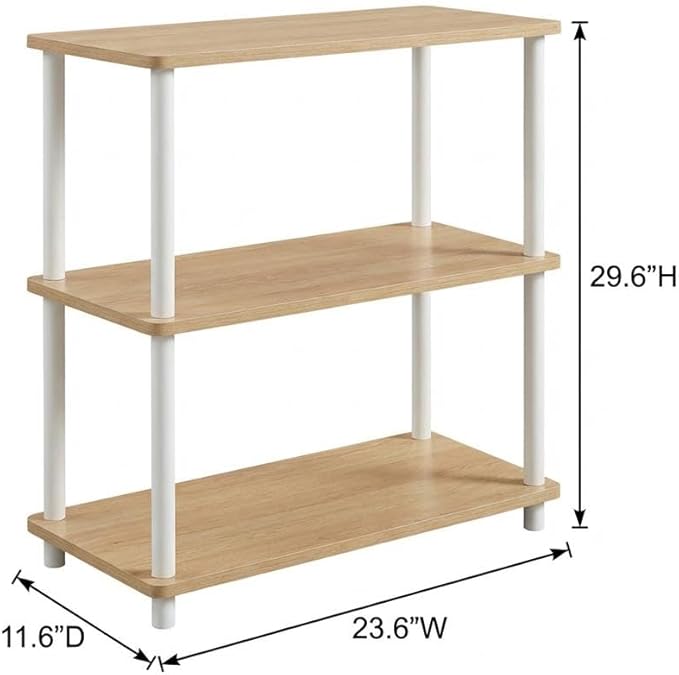 Furnifact Beech White Bookcase with Sleek Wooden Construction, Durable, Versatile Storage Solution, Modern Design, Ideal for Home or Office