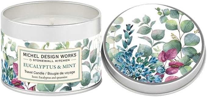 Michel Design Works Travel Candle, Eucalyptus Mint (849365)