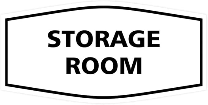 Signs ByLITA Fancy Storage Room Sign (White) - Small 5 Pack