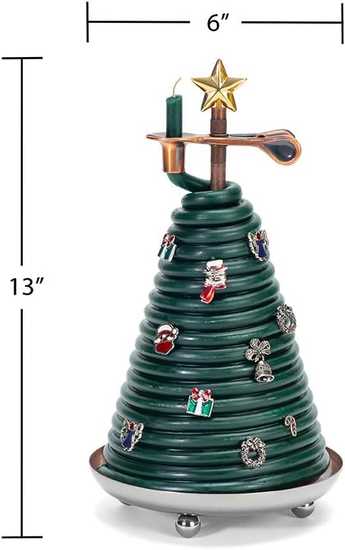 Candle by the Hour 80-Hour Christmas Tree Candle with 14 Charms, Eco-Friendly Natural Beeswax with Cotton Wick (Pack of 4)