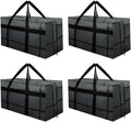 4Pack Extra Large Heavy Duty Moving Bags with Zippers & Reinforced Handles Heavy-Duty Storage Totes – Moving Boxes for Clothes, College Supplies, and Moving – Waterproof & Foldable (Large)