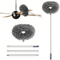 Ceiling Fan Cleaner Duster, Adjustable and Removable Fan Blade Cleaner from 18 to 62 Inches for Cleaning Walls Bookshelves Furniture Door Window Top (Gray)