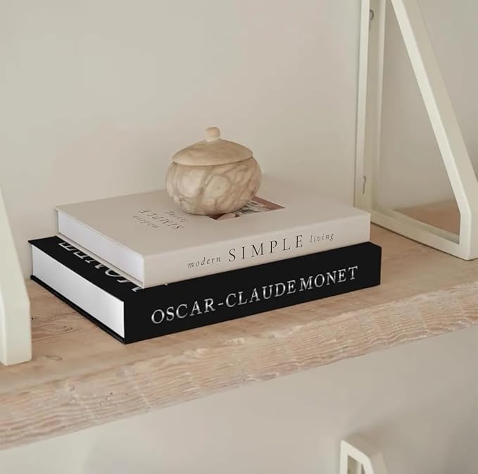 Decorative Books for Home Decor,2 Pcs Modern Minimalist Faux Book for Home Decoration,Coffee Table Decor,Living Room Aesthetic Accent (E2)
