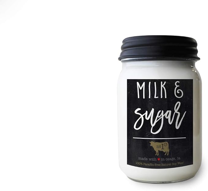 Milkhouse Candle Company - Milk & Sugar - 13oz Beeswax and Soy Candles - Farmhouse Collection - 100% Natural, Paraffin Free, with Premium Fragrance Oil, Glass Jars with Lids