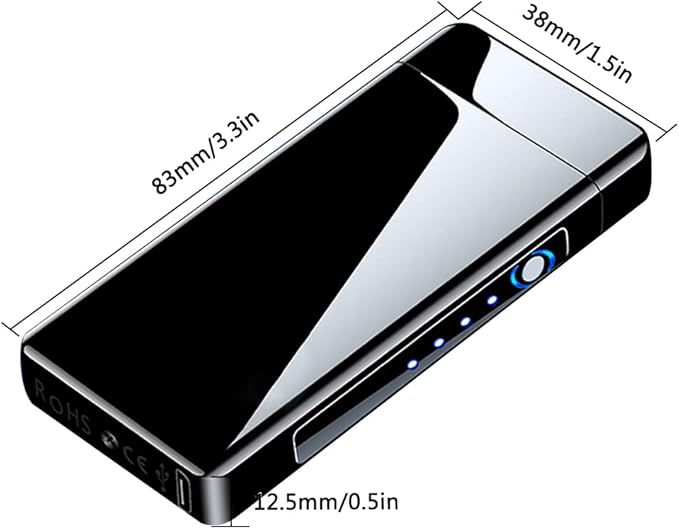 Electronic Lighter Windproof Arc Lighters with USB Charging Ideal for Candles, Camping, and Outdoor Activities Cool Plasma Lighter with Safety Protection Gift for Men and Women (Black)