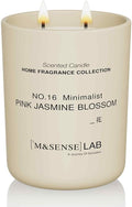 M&SENSE Natural Soy Large Candle| Pink Jasmine Blossom | 16.6 oz, 95H Burn | Mini Spring Scented Candles for Relaxation, Valentines Day Gift, Home Décor | for Bedroom, Office, Party