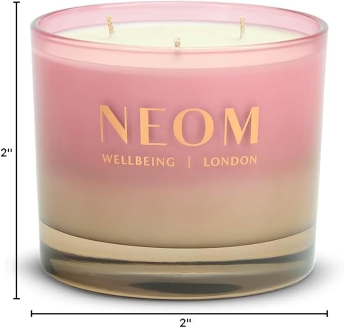 NEOM Sparkling Joy Scented Candle, 3 Wick, 185g I Ginger, Lime and Vetiver I 100% Naturally Derived Wax I 100% Natural Fragrances I Invigorating