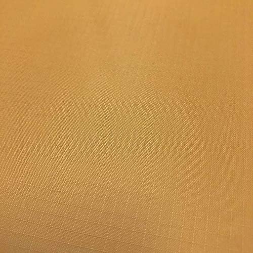 Ottertex Nylon Ripstop Fabric PU Coated 70 Denier 1.9oz 62/63" Wide Waterproof Tent Water Repellent Dustproof Airtight Inflatable Flag Tarp Cover Excellent Fabric for Kites (5 Yard, Gold)