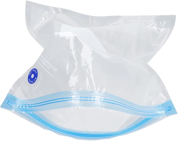 6-Pack Vacuum Storage Bags, 8.7x8.3in Reusable Space Saver Bags Transparent PE + PA Vacuum Sealer with Good Seal for Wardrobe Organization & Refrigerator Food Storage (C:26 * 34cm)