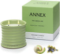 Annex Melon & Juniper Luxury Scented Candle - 8oz Handmade Green Ceramic Jar Candle - 50hr Clean Burn, 100% Non-Toxic Soy Wax, Aesthetic Home Decor Winter Gift for Men Women - Botanical Crisp Scent