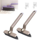 Multi-Function Rotating Crevice Cleaning Brush, 360 Degree Rotating No Dead Corners Hard Bristle Crevice Gap Brush Tool for Bathroom Household Kitchen (Khaki 2pcs)