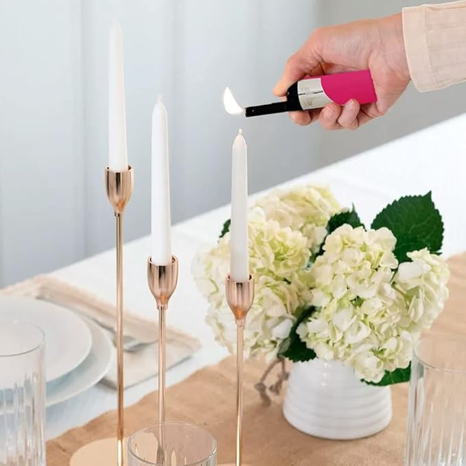 Kasher EZ Reach Candle Lighter with Candle Tool - Extended Wand - Ideal for Lighting Scented Candle Jar, Camping, Outdoor, and BBQ - Pack of 2 (Silver)
